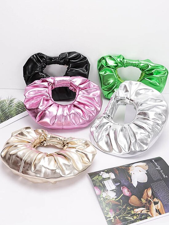 3Am Forever Handbags - Metallic Puffy Crecsent Half-Moon - Handbag / Purse - Various Colors - NWT